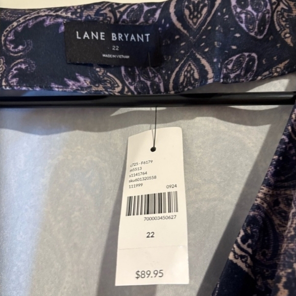 Lane Bryant Navy Paisley Midi Dress size 22 NWT Holiday Party Dress Long Sleeves - Picture 7 of 10